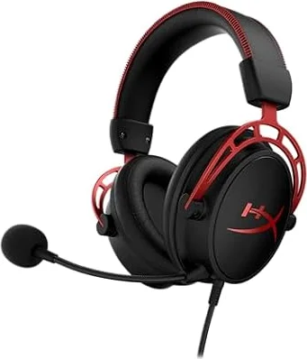 HyperX Cloud Alpha - Gaming Headset, Dual Chamber Drivers, Legendary Comfort, Aluminum Frame, Detachable Microphone, Works on PC, PS4, PS5, Xbox One, Xbox Series X|S, Nintendo Switch and Mobile – Red