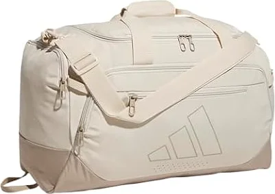 adidas Defender Duffel Bag, Crystal Linen Beige/Trace Khaki, OSFA