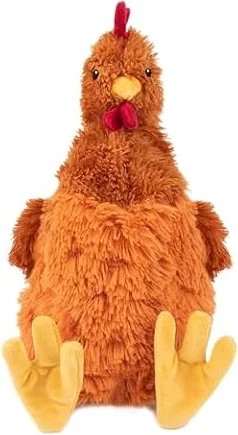 Best Pet Supplies Interactive Squeaky Dog Toy - Crinkle Chicken, Brown