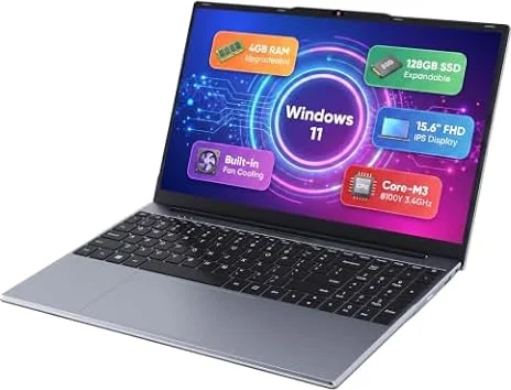 OTVOC 15.6 inch Laptop, Core 8100Y, 4GB So-Dimm RAM, 128GB SSD, Windows 11