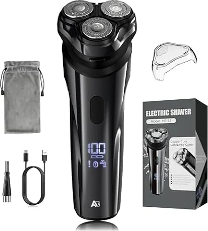 ABGAB Men’s 4D Rotary Electric Shaver, Floating Head, Pop‑Up Trimmer