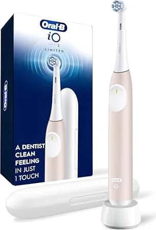 Oral-B Rechargeable Electric Toothbrush, iO Limited Simple Clean, 3 Cleaning Modes, Automatic Pressure Sensor to Protect Gums, Travel Case, Peach