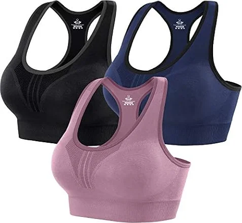Heathyoga High Impact Sports Bras for Women High Support Padded Racerback