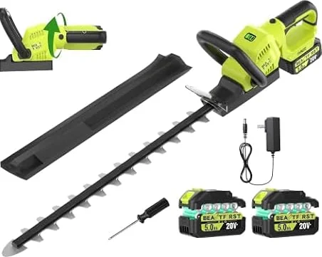 20V 22-Inch Hedge Trimmer Cordless with 2x5.0Ah Battery & Charger