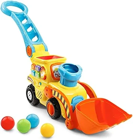 VTech Pop-a-Balls Push and Pop Bulldozer, Yellow