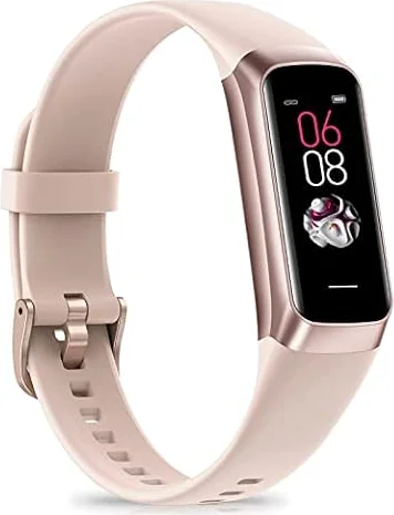 Bakoor Fitness Tracker with 24/7 Heart Rate Blood Pressure Blood Oxygen Sleep Monitor, 1.1" AMOLED Touch Screen Activity Trackers, Waterproof Step Counter Health Pedometer for Women