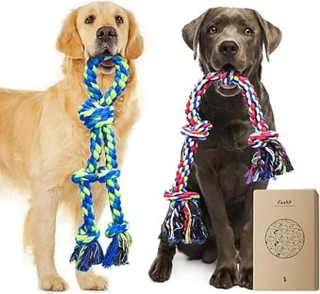 Feeko Dog Rope Toys for Large Breed Aggressive Chewers, Tough Chew Dog Toys
