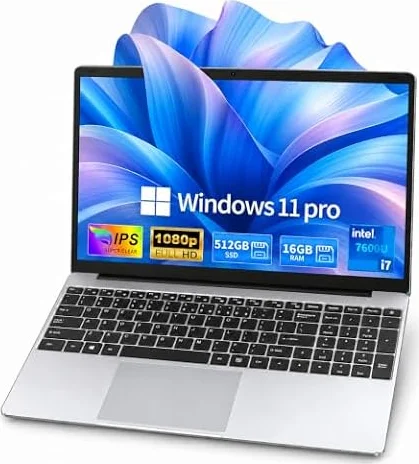 SAGAWHALE 2026 15.6" Traditional Laptop Computer, Core i7 7600U 3.9GHz, 16GB RAM 512GB SSD, FHD IPS Display, Windows 11 Pro, Type-C Charging, Backlit Keyboard, 3.5lbs