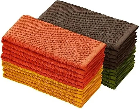 COTTON CRAFT Amazing Kitchen Towel - 12 Pack 100% Cotton Waffle Terry Towel