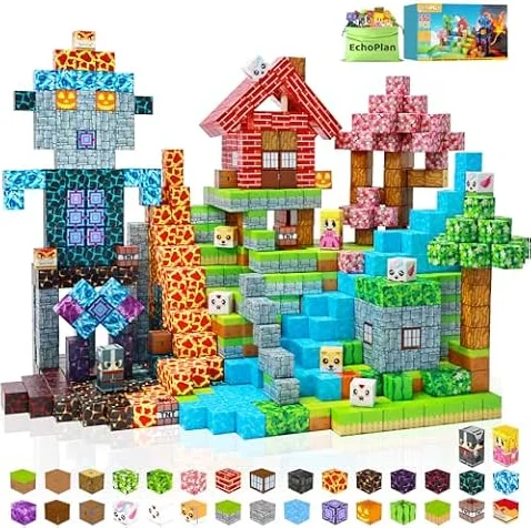 EchoPlan 150PCS Magnetic Blocks, Magnetic Building Blocks for Boys Girls